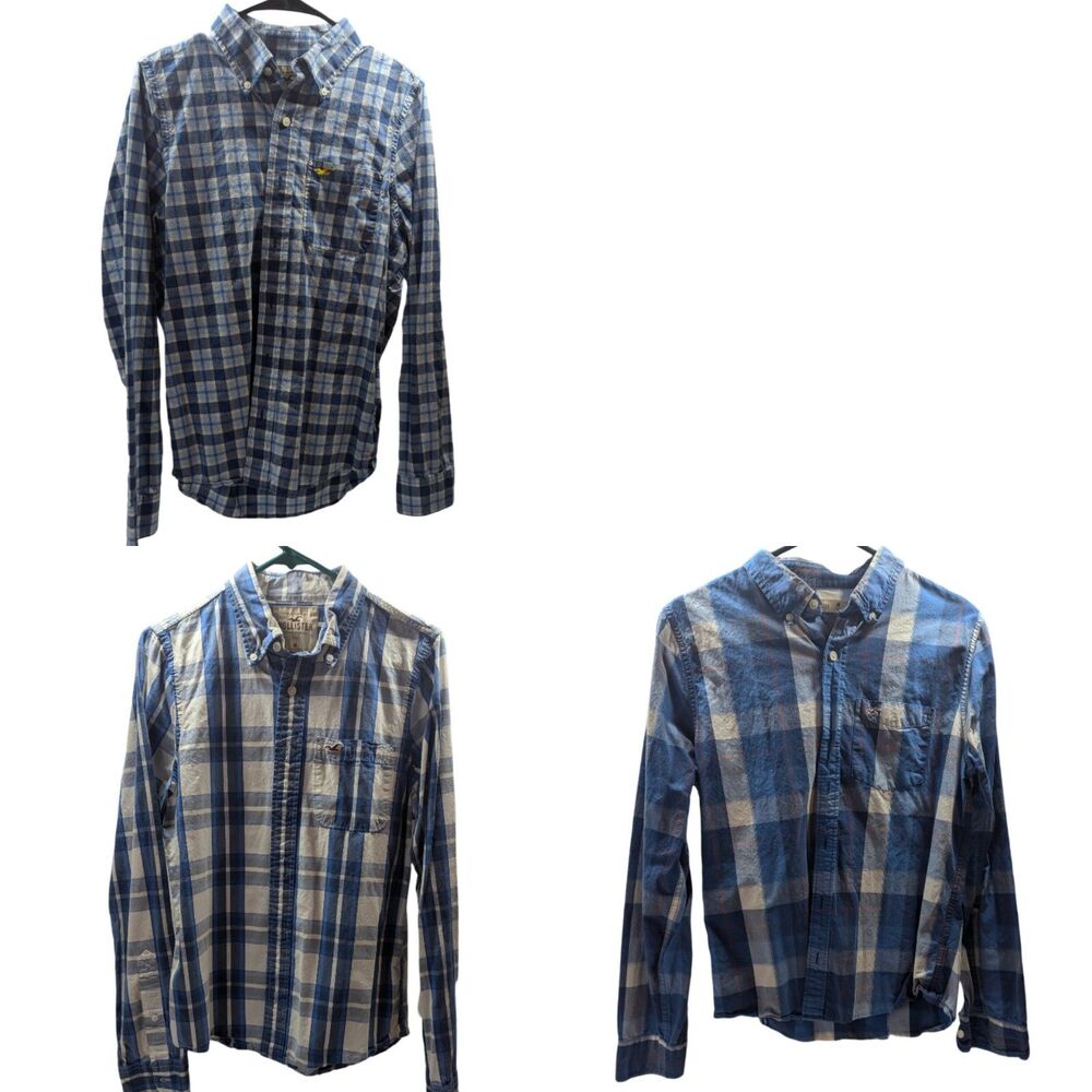 Hollister Medium Button Up Checkered Shirts Lot Of 3